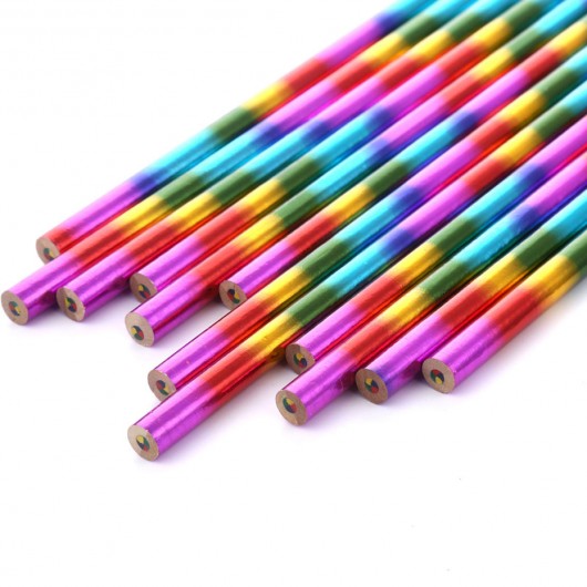 Four Colour Rainbow Colouring Pencils Table